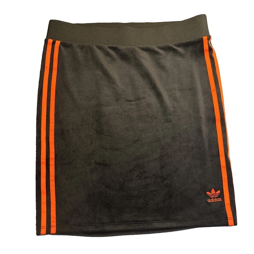 Adidas VDAY Skirt Women Black Red Stripes New Velvet Mini FH8558 Medium